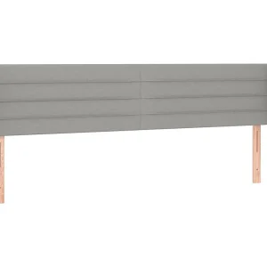 Hoofdbord met randen 203x23x78/88 cm stof lichtgrijs Hoofdbord met randen 203x23x78/88 cm stof lichtgrijs