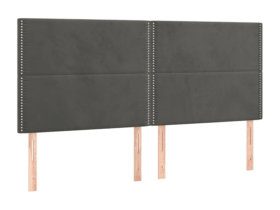 Hoofdbord donkergrijs 180x5x118/128 cm fluweel