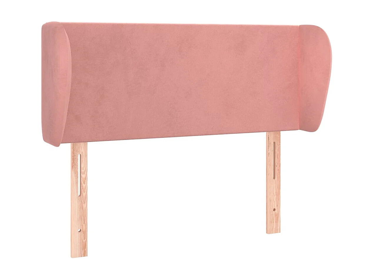 Hoofdbord met randen 83x23x78/88 cm fluweel roze