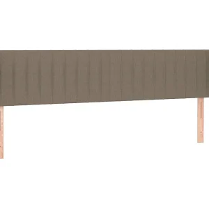 Hoofdbord met randen 163x23x78/88 cm stof taupe Hoofdbord met randen 163x23x78/88 cm stof taupe