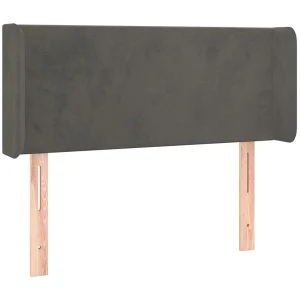 Hoofdbord met randen 103x16x78/88 cm fluweel donkergrijs