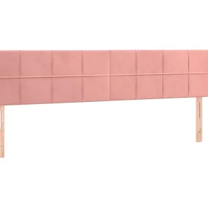 Hoofdbord met randen 163x23x78/88 cm fluweel roze