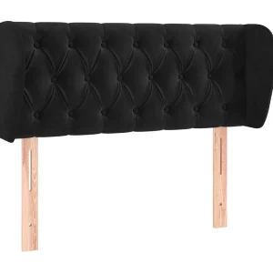 Hoofdbord met randen 103x23x78/88 cm fluweel zwart Hoofdbord met randen 103x23x78/88 cm fluweel zwart