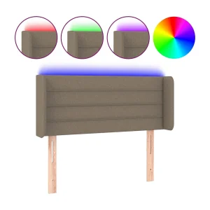 Hoofdbord LED 93x16x78/88 cm stof taupe
