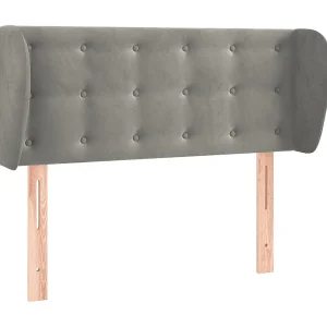 Hoofdbord met randen 103x23x78/88 cm fluweel lichtgrijs Hoofdbord met randen 103x23x78/88 cm fluweel lichtgrijs
