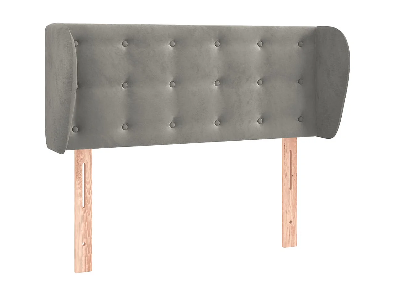 Hoofdbord met randen 103x23x78/88 cm fluweel lichtgrijs
