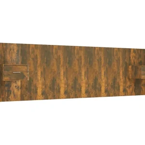 Hoofdbord met kastjes bewerkt hout gerookt eikenkleurig