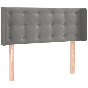 Hoofdbord met randen 103x16x78/88 cm fluweel lichtgrijs Hoofdbord met randen 103x16x78/88 cm fluweel lichtgrijs