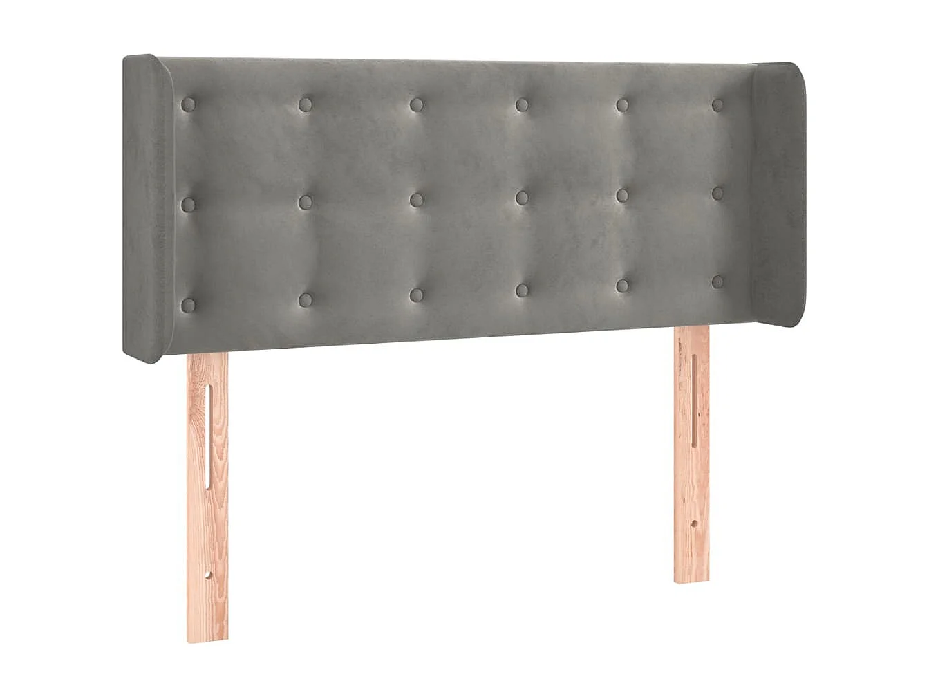 Hoofdbord met randen 103x16x78/88 cm fluweel lichtgrijs