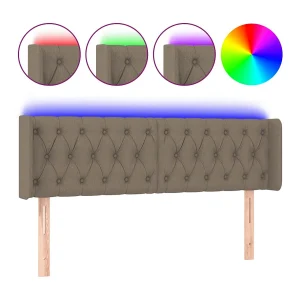 Hoofdbord LED 163x16x78/88 cm stof taupe