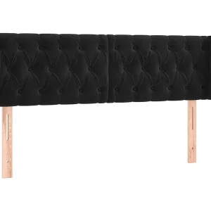 Hoofdbord met randen 147x23x78/88 cm fluweel zwart Hoofdbord met randen 147x23x78/88 cm fluweel zwart