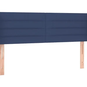 Hoofdbord met randen 147x16x78/88 cm stof blauw