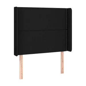 Hoofdbord met randen 103x16x118/128 cm stof zwart