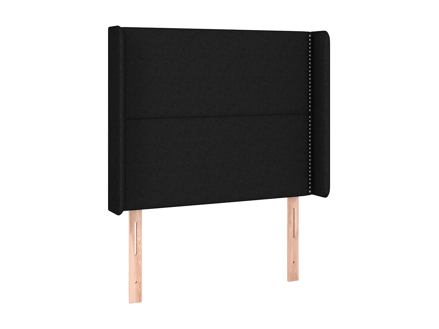 Hoofdbord met randen 103x16x118/128 cm stof zwart