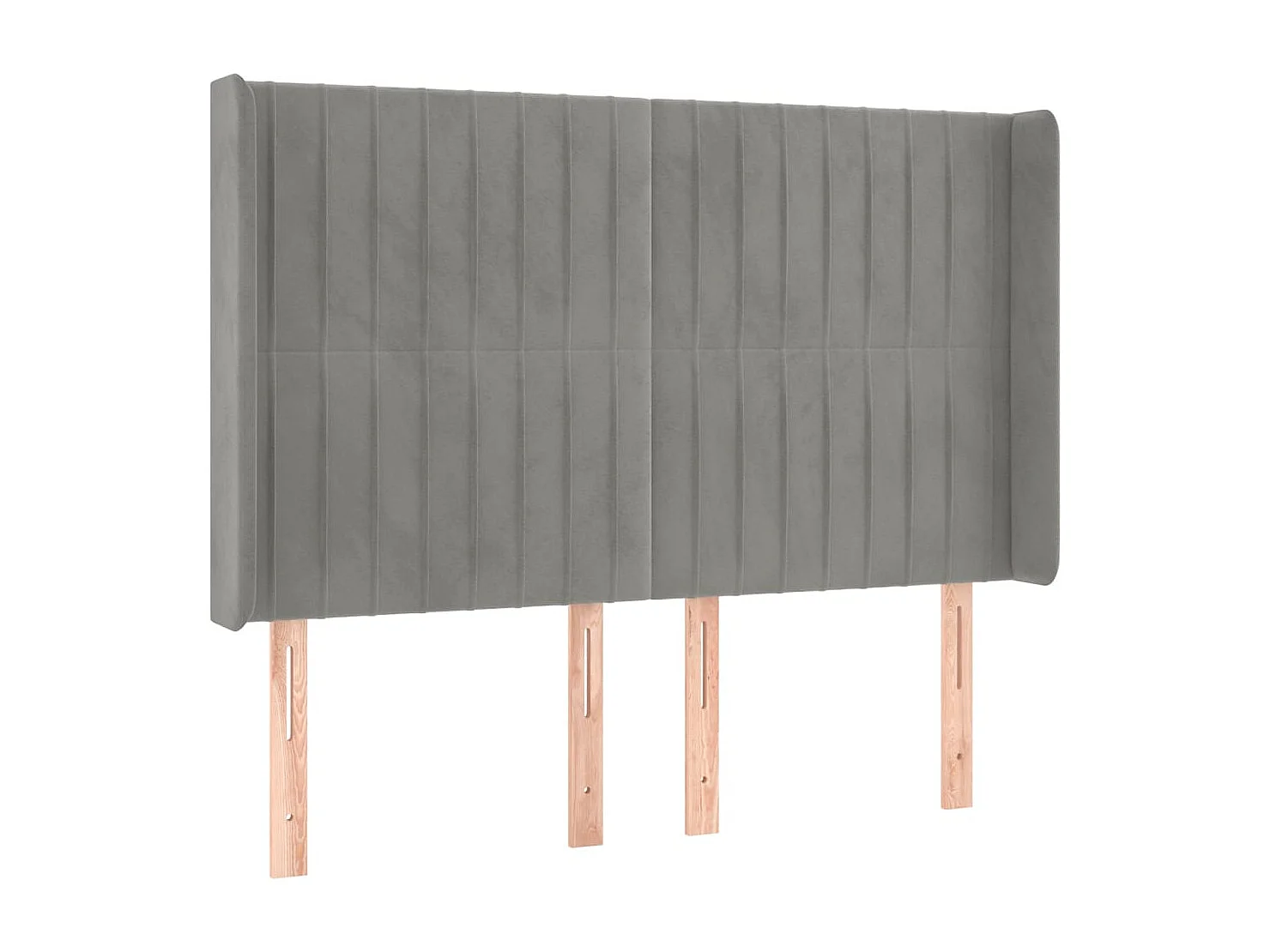 Hoofdbord met randen 147x16x118/128 cm fluweel lichtgrijs