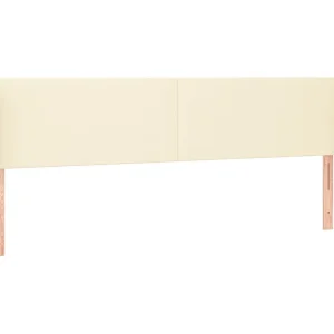 Hoofdbord met randen 183x16x78/88 cm kunstleer crèmekleurig Hoofdbord met randen 183x16x78/88 cm kunstleer crèmekleurig