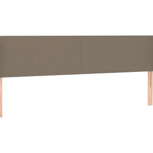 Hoofdbord met randen 183x16x78/88 cm stof taupe