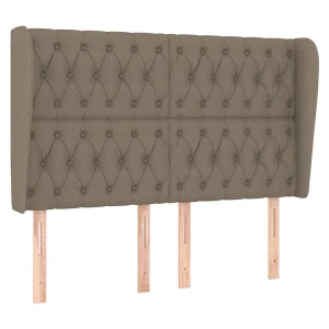 Hoofdbord met randen 147x23x118/128 cm stof taupe Hoofdbord met randen 147x23x118/128 cm stof taupe
