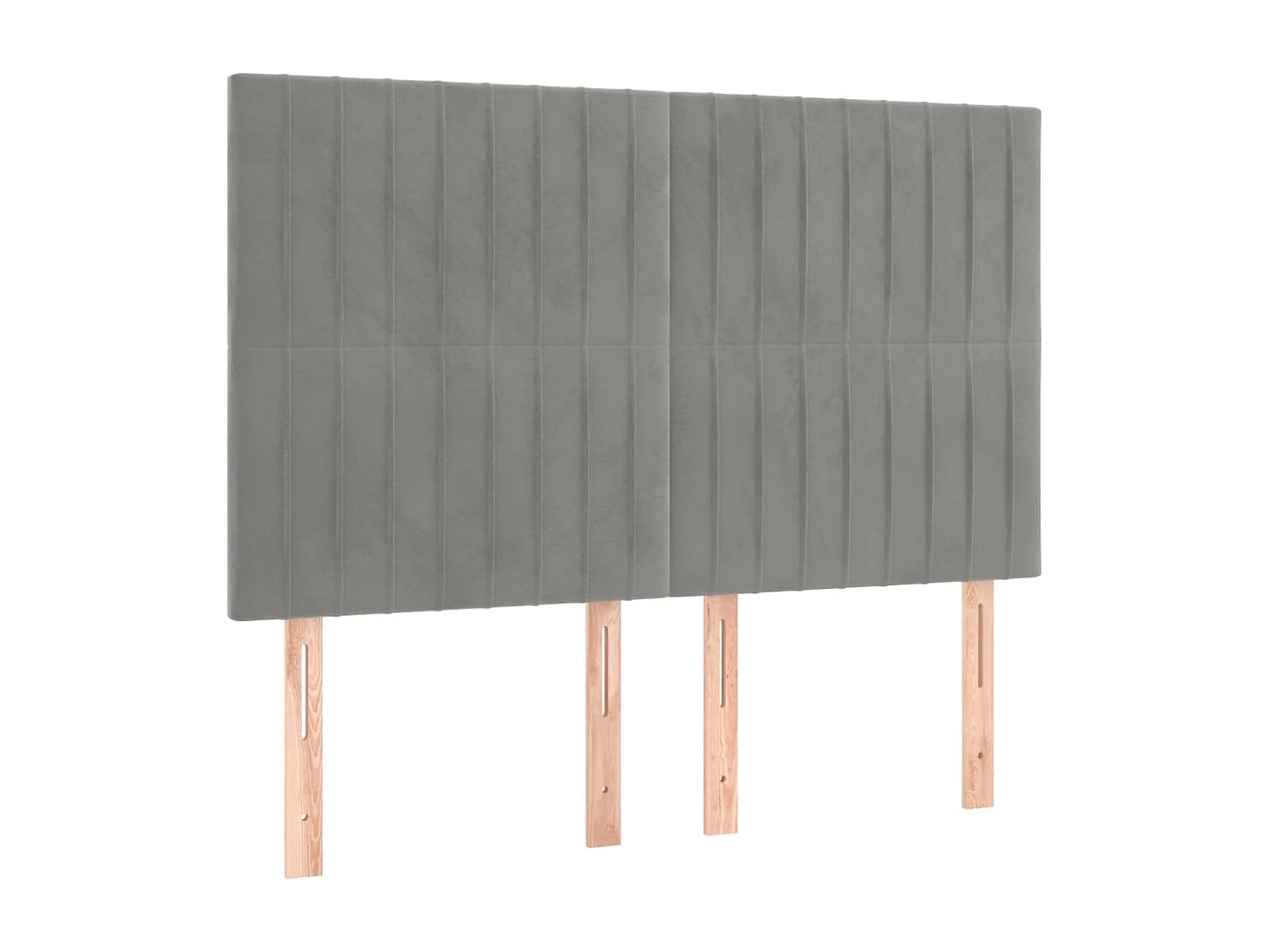 Hoofdbord lichtgrijs 144x5x118/128 cm fluweel