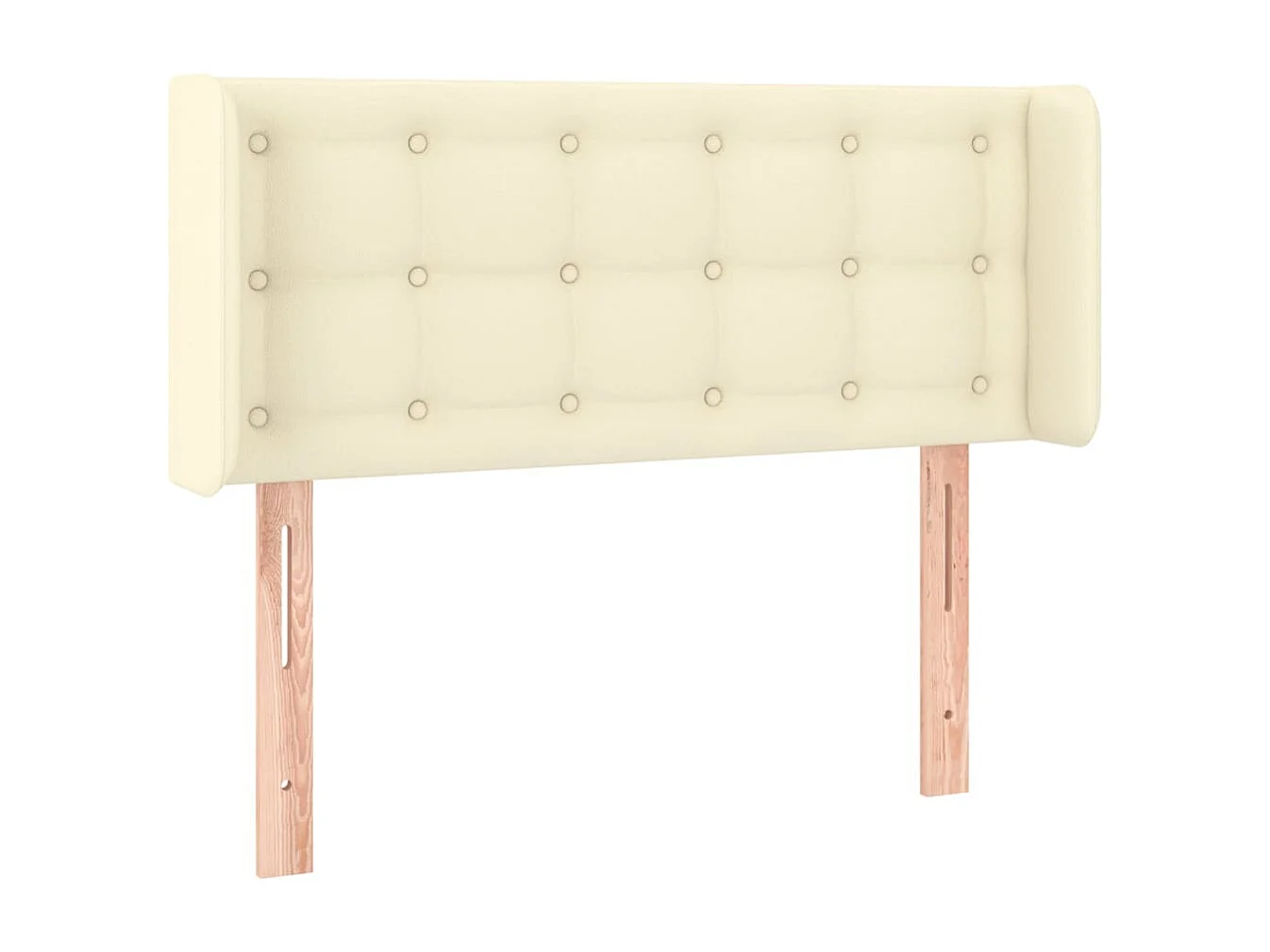 Hoofdbord met randen 93x16x78/88 cm kunstleer crèmekleurig