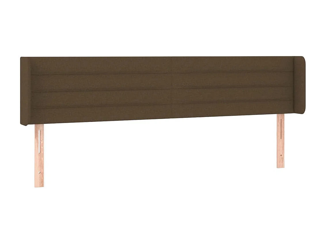 Hoofdbord met randen 203x16x78/88 cm stof donkerbruin