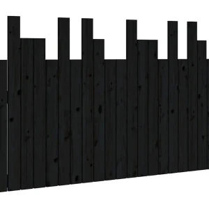 Hoofdbord wandmontage 127,5x3x80 cm massief grenenhout zwart Hoofdbord wandmontage 127,5x3x80 cm massief grenenhout zwart