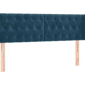Hoofdbord met randen 147x23x78/88 cm fluweel donkerblauw Hoofdbord met randen 147x23x78/88 cm fluweel donkerblauw