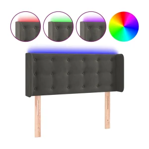 Hoofdbord LED 83x16x78/88 cm fluweel donkergrijs