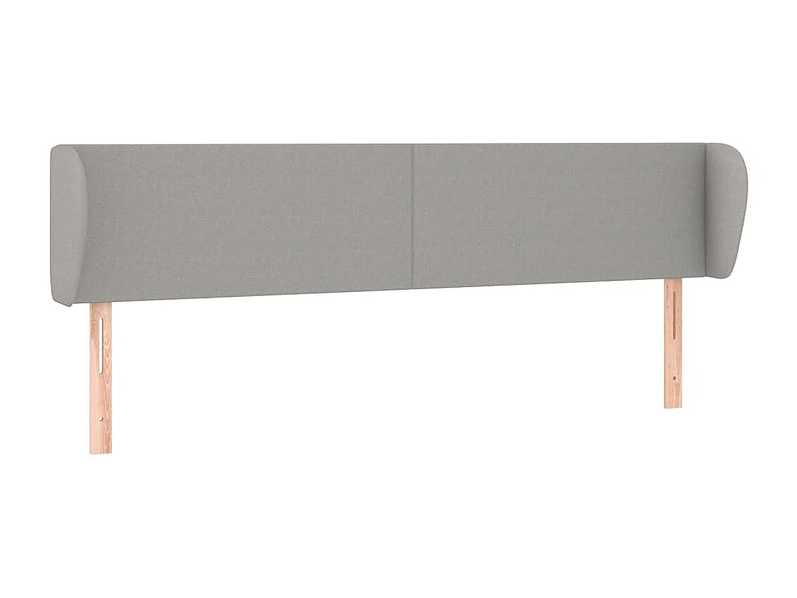 Hoofdbord met randen 203x23x78/88 cm stof lichtgrijs