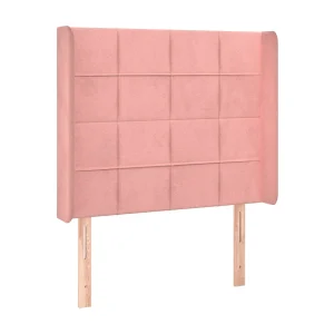 Hoofdbord met randen 103x16x118/128 cm fluweel roze Hoofdbord met randen 103x16x118/128 cm fluweel roze