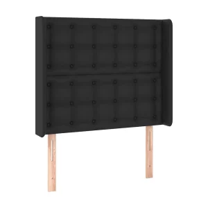 Hoofdbord met randen 83x16x118/128 cm kunstleer zwart Hoofdbord met randen 83x16x118/128 cm kunstleer zwart
