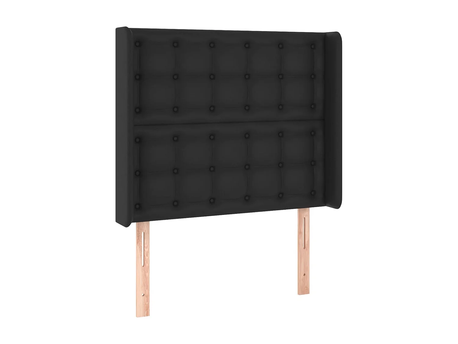 Hoofdbord met randen 83x16x118/128 cm kunstleer zwart