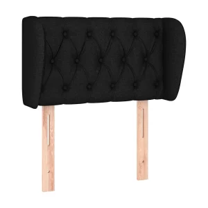 Hoofdbord met randen 83x23x78/88 cm stof zwart