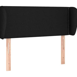 Hoofdbord met randen 93x23x78/88 cm stof zwart