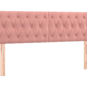 Hoofdborden 160x7x78/88 cm fluweel roze Hoofdborden 160x7x78/88 cm fluweel roze