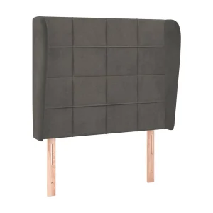 Hoofdbord met randen 83x23x118/128 cm fluweel donkergrijs Hoofdbord met randen 83x23x118/128 cm fluweel donkergrijs