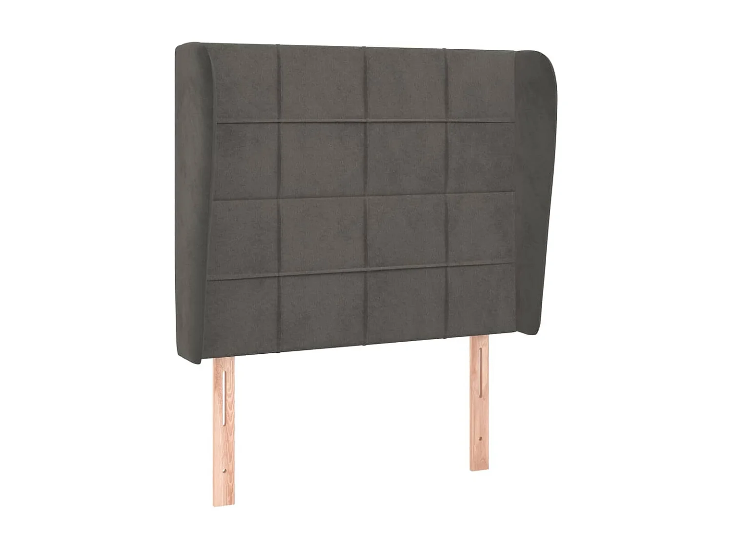 Hoofdbord met randen 83x23x118/128 cm fluweel donkergrijs