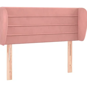Hoofdbord met randen 93x23x78/88 cm fluweel roze