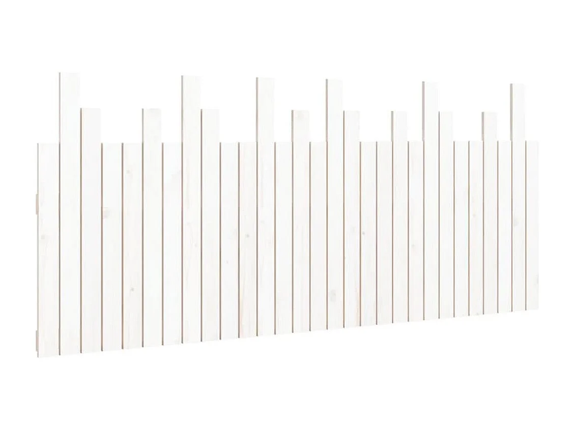 Hoofdbord wandmontage 185x3x80 cm massief grenenhout wit