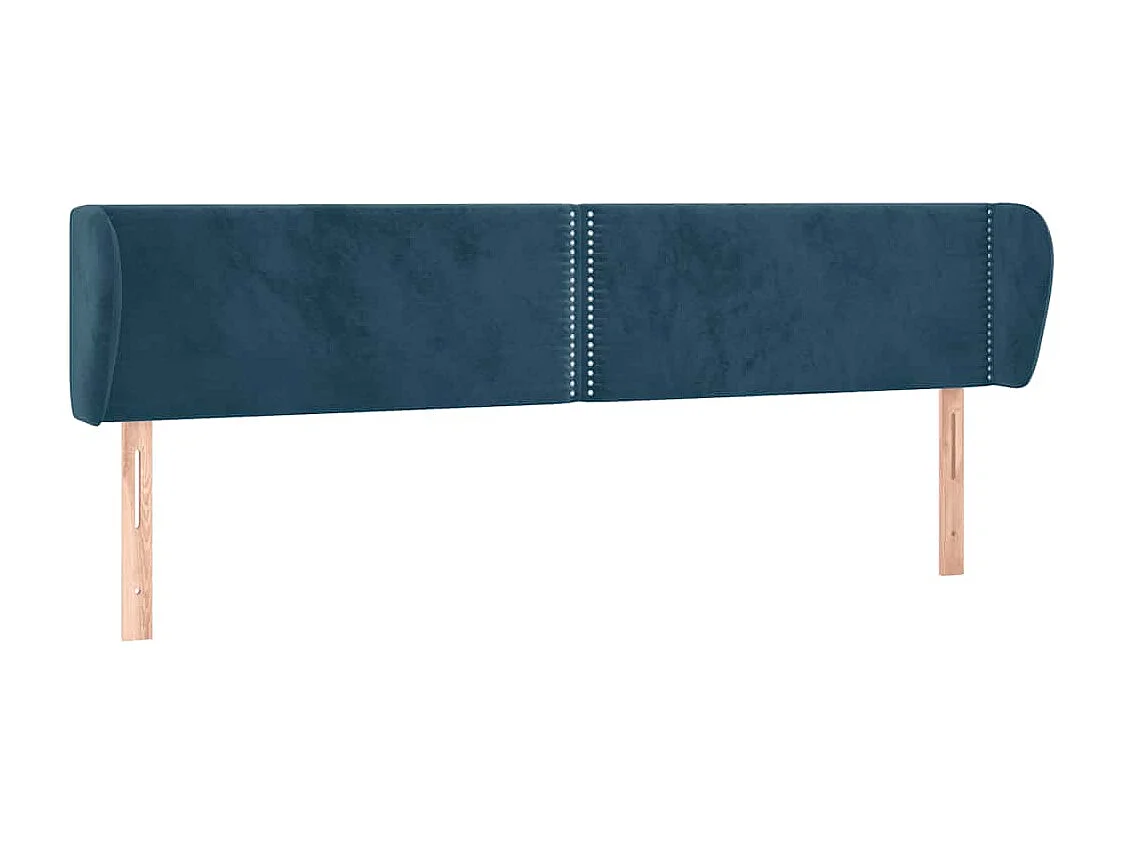 Hoofdbord met randen 183x23x78/88 cm fluweel donkerblauw