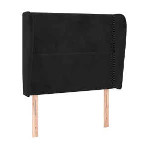 Hoofdbord met randen 93x23x118/128 cm fluweel zwart Hoofdbord met randen 93x23x118/128 cm fluweel zwart