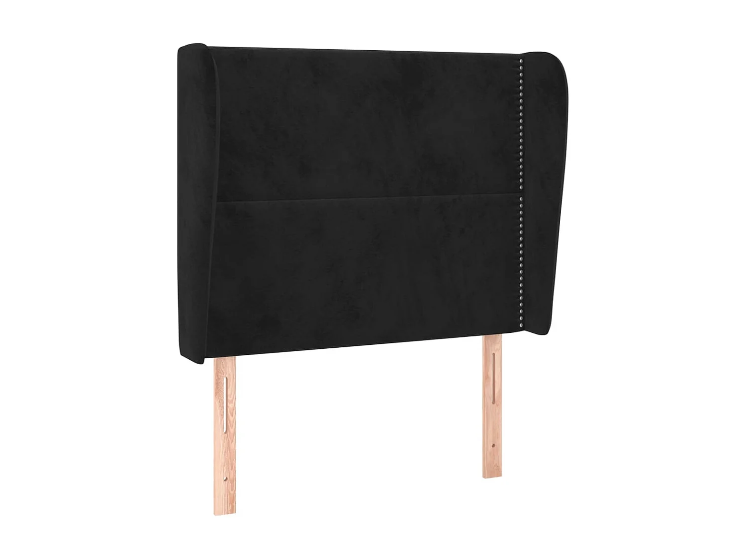 Hoofdbord met randen 93x23x118/128 cm fluweel zwart