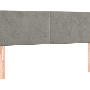 Hoofdborden 144x5x78/88 cm fluweel lichtgrijs Hoofdborden 144x5x78/88 cm fluweel lichtgrijs