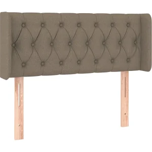 Hoofdbord met randen 103x16x78/88 cm stof taupe Hoofdbord met randen 103x16x78/88 cm stof taupe