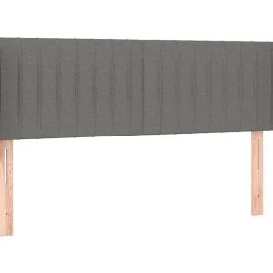 Hoofdbord met randen 147x16x78/88 cm stof donkergrijs