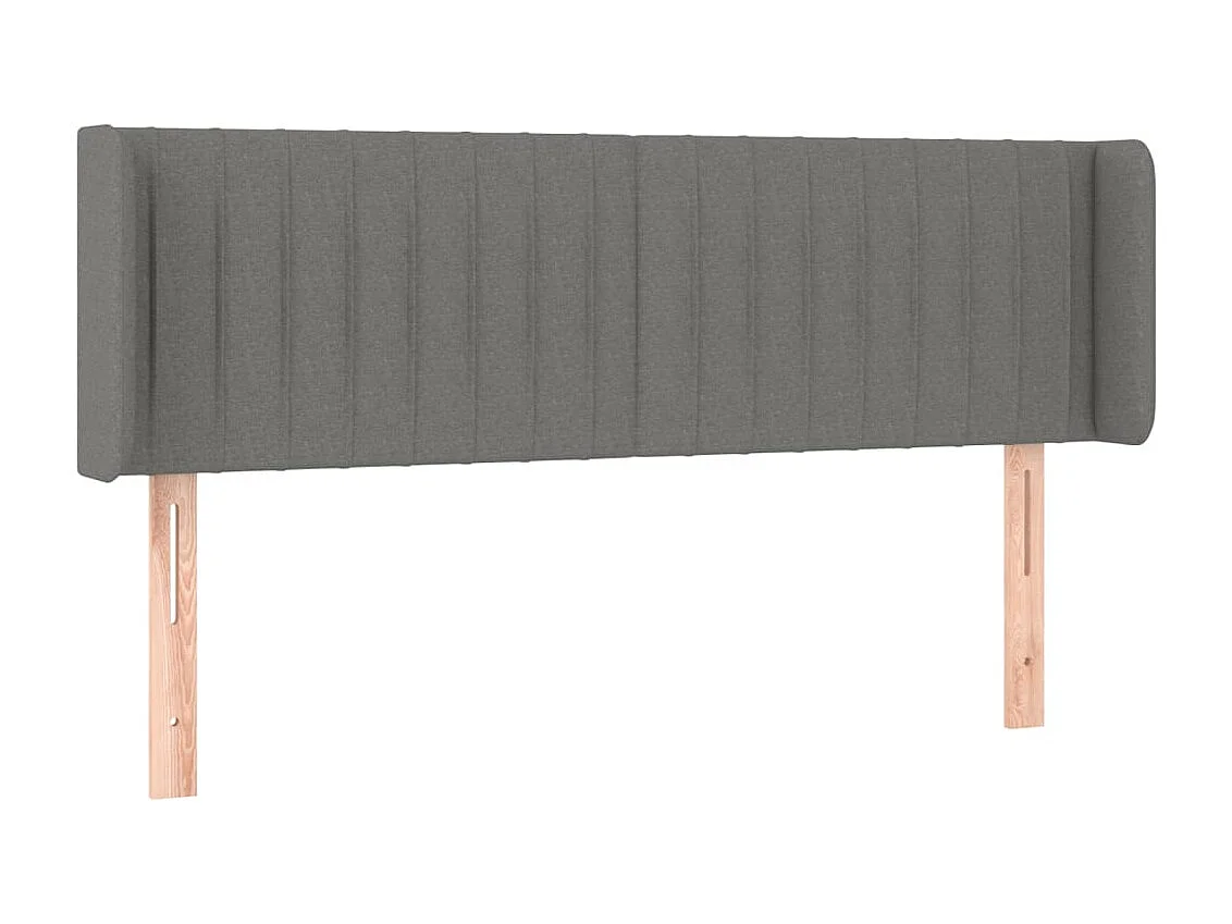 Hoofdbord met randen 147x16x78/88 cm stof donkergrijs