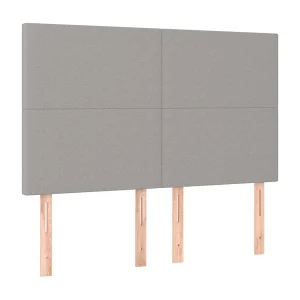 Hoofdbord lichtgrijs 144x5x118/128 cm stof