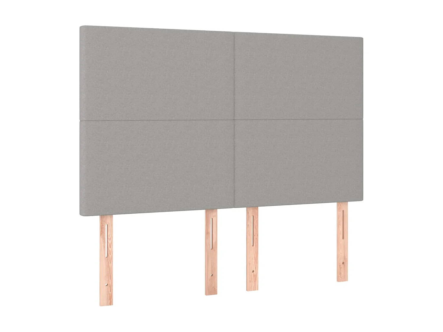 Hoofdbord lichtgrijs 144x5x118/128 cm stof