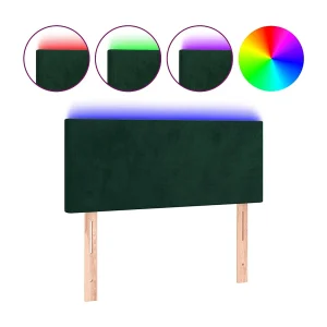 Hoofdbord LED 80x5x78/88 cm fluweel donkergroen