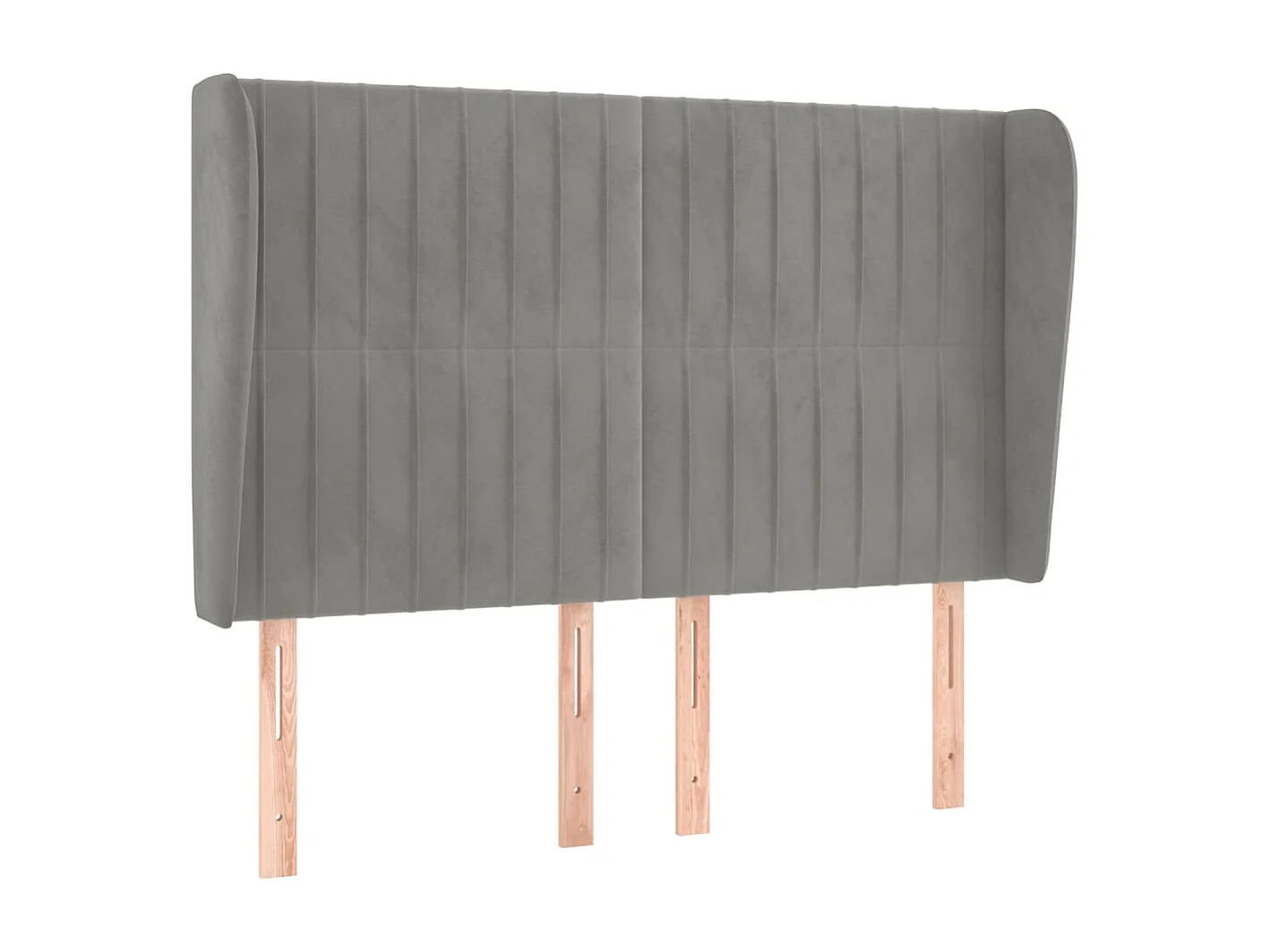 Hoofdbord met randen 147x23x118/128 cm fluweel lichtgrijs